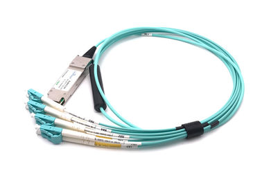 中国 10.3G/CH Qsfp+は8lcコネクターのブレイクアウトのAoc Om3繊維100mに付加ケーブルを指示します サプライヤー